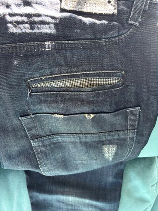 Pantalón vaquero hombre azul/gris