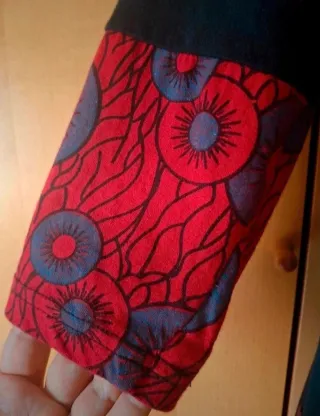 Vestido informal de algodón - diseño cubista.