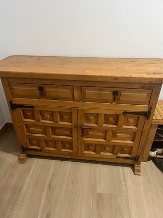 Mueble recibidor madera rústico