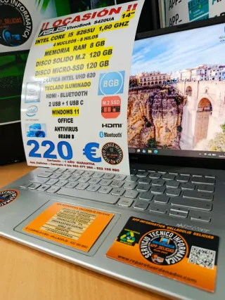 Portátil Asus i5 8GB RAM 120GB SSD