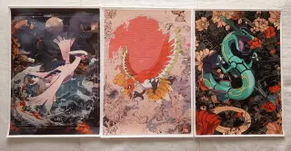 Lote 3 Pósters Pokémon: Lugia, Ho-Oh, Rayquaza