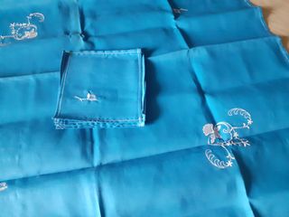 Tovaglietta da The anni 60 blu 80 x 80 Moretta x6