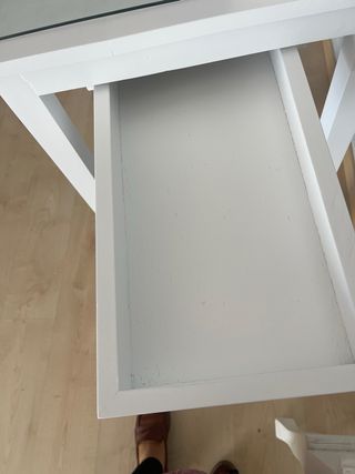 Mueble jamonero madera blanco con cristal