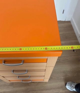 Mesita de noche y 2 estanterías madera