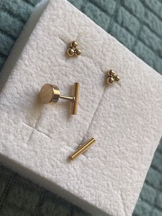 Pack 2 pares pendientes oro