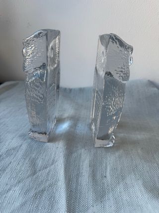 Coppia di gufi in cristallo artistico La Torrasa