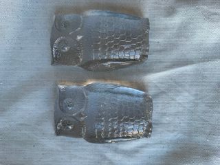 Coppia di gufi in cristallo artistico La Torrasa