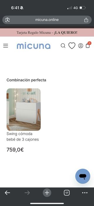 Cuna convertible blanca y madera