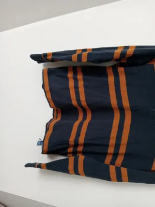 Polo Kappa rayas azul marino y marrón manga larga