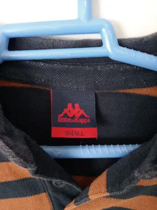 Polo Kappa rayas azul marino y marrón manga larga