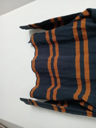 Polo Kappa rayas azul marino y marrón manga larga