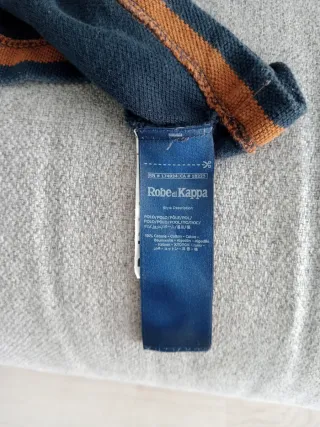 Polo Kappa rayas azul marino y marrón manga larga