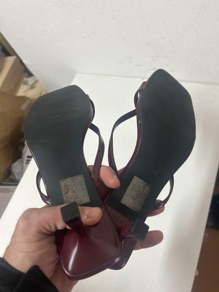 Sandali donna bordeaux tacco 39 nuovo