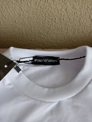 Sudadera Emporio Armani Blanca con Logo Azul