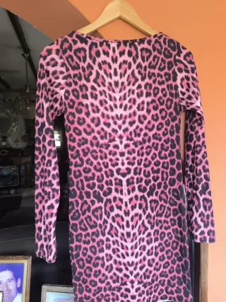 Vestido estampado leopardo rosa