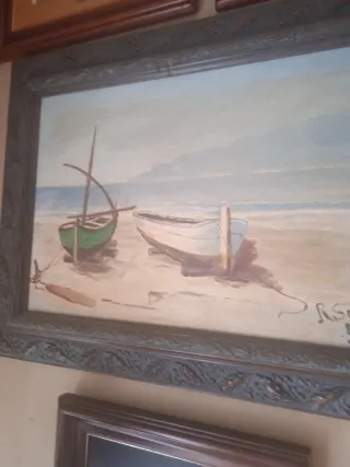 Cuadro R. Sol Barcas Playa Asturias