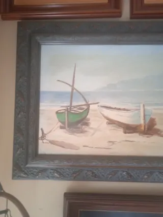 Cuadro R. Sol Barcas Playa Asturias