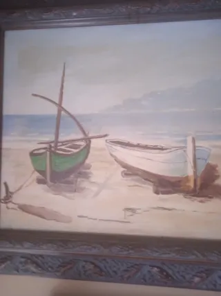 Cuadro R. Sol Barcas Playa Asturias