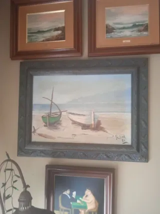 Cuadro R. Sol Barcas Playa Asturias