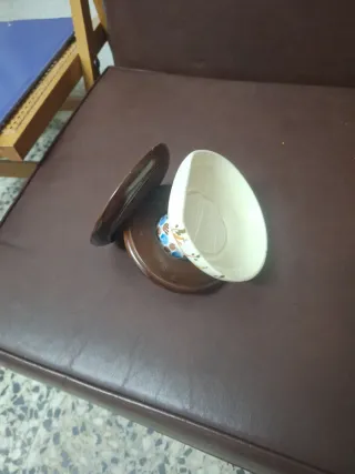 Accesorios baño madera y cerámica