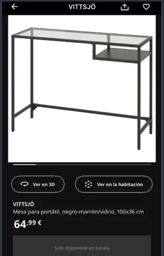 URGE: Escritorio IKEA VITTSJÖ cristal y metal negr