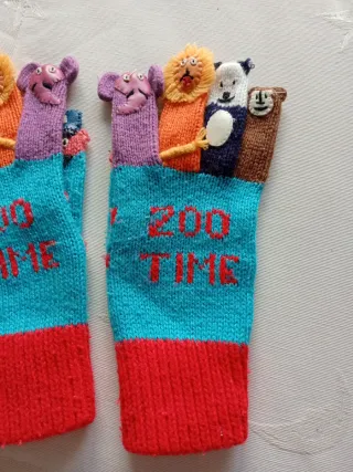 Guantes vintage marioneta Zoo Time 80s