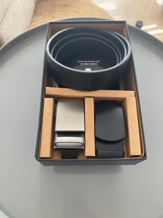 Cinturón Negro con 2 Hebillas Intercambiables