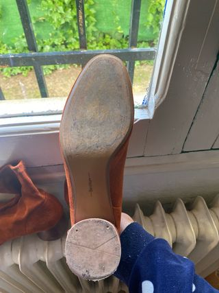 Botines de terciopelo marrón