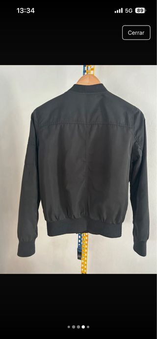 Chaqueta bomber negra mujer