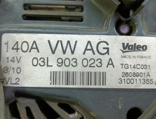 180206 alternador 03l903023a volkswagen golf vi