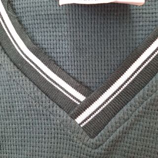 Vintage Nike Premier V-Neck Top Green Waffle Knit