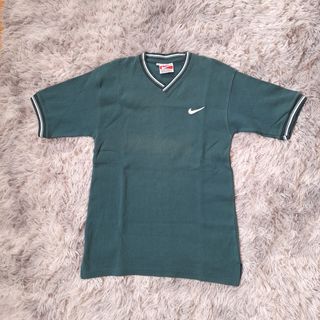 Vintage Nike Premier V-Neck Top Green Waffle Knit