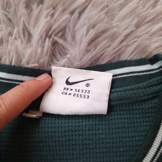 Vintage Nike Premier V-Neck Top Green Waffle Knit