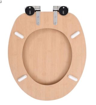 Asiento Inodoro WC Cierre Suave Bambú F2-P9