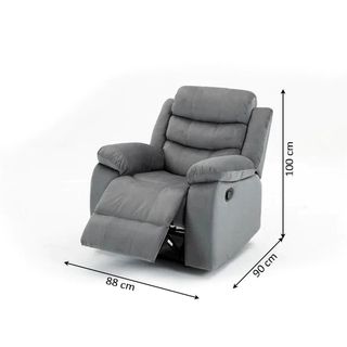 Sofá reclinable manual gris