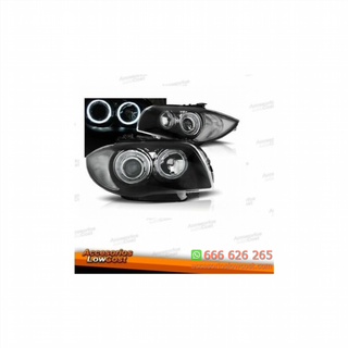 FAROS OJOS ANGEL LED BMW SERIE 1 04-11 FONDO NEGR