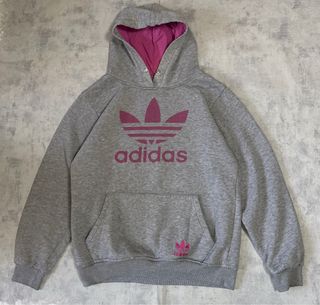 Sudadera Adidas Gris y Fucsia Y2K
