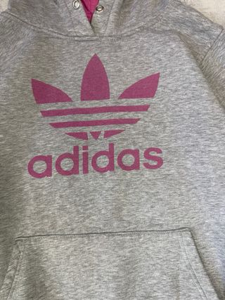 Sudadera Adidas Gris y Fucsia Y2K