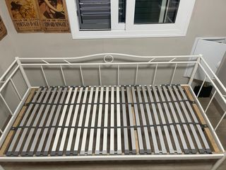 Cama Diván Metálica Blanca Ikea 90x190