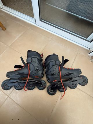 Patines Rollerblade Negros y naranjas