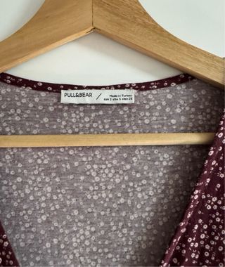 Vestido estampado floral burdeos Pull&Bear