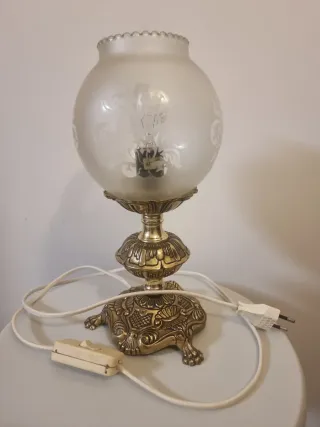 Pareja Lámparas Mesita Noche Bronce