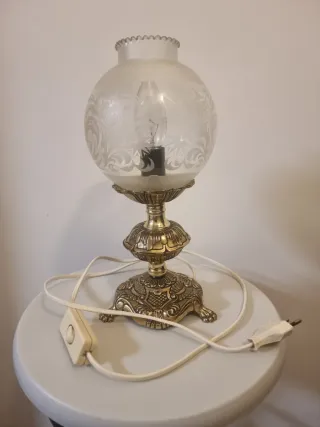 Pareja Lámparas Mesita Noche Bronce