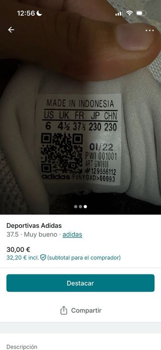 Deportivas Adidas Talla 37.5