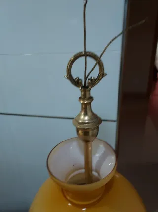 Lámpara Quinqué Vintage Cristal y Metal
