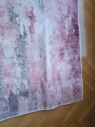 Alfombra diseño abstracto rosa y gris