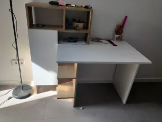 Escritorio infantil/juvenil madera y blanco