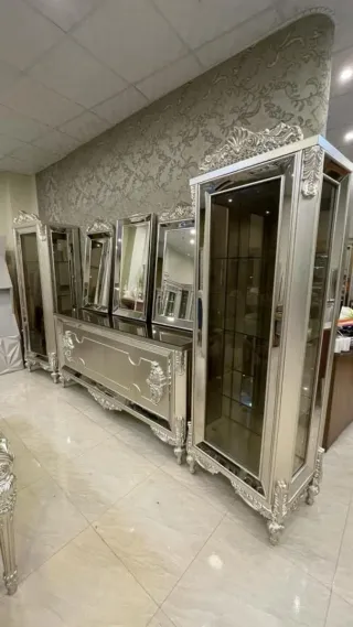 Muebles de salón de lujo plateados