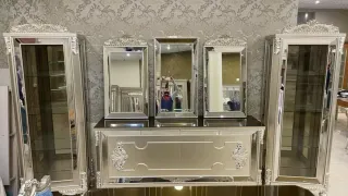 Muebles de salón de lujo plateados