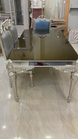 Muebles de salón de lujo plateados